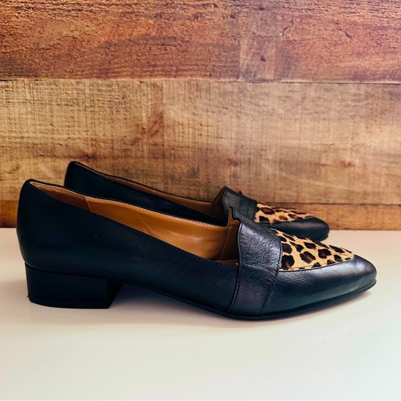 Avellini Made in Italy Leopard Calf Hair Leather Loafers - Picture 2 of 8